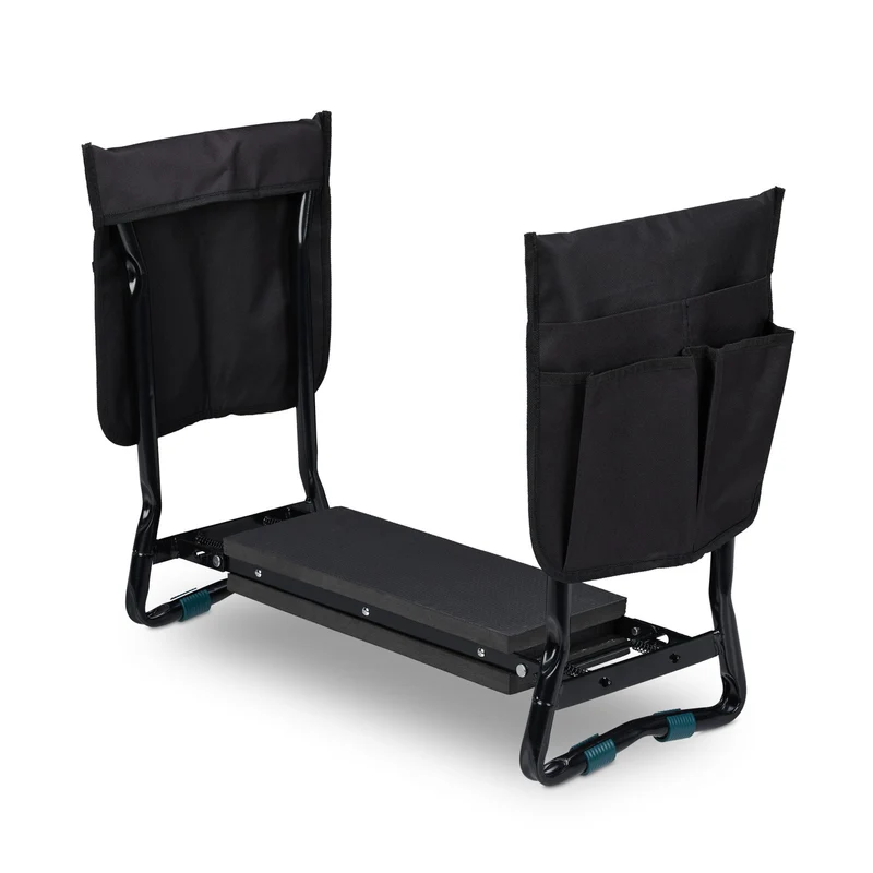 Banc de jardin replie tabouret ergonomique avec coussin 80 x 28 x 40 cm en mousse EVA vert 13_0009047