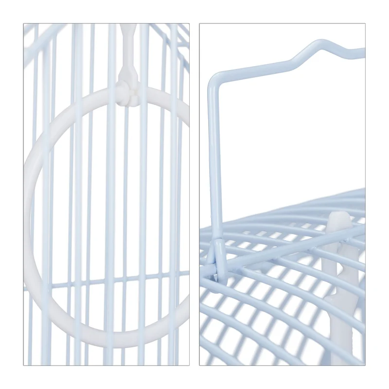 Cage à oiseaux pour petits oiseaux avec accessoires 55 x 35 x 30 cm nettoyage facile style moderne en métal blanc 13_0008996