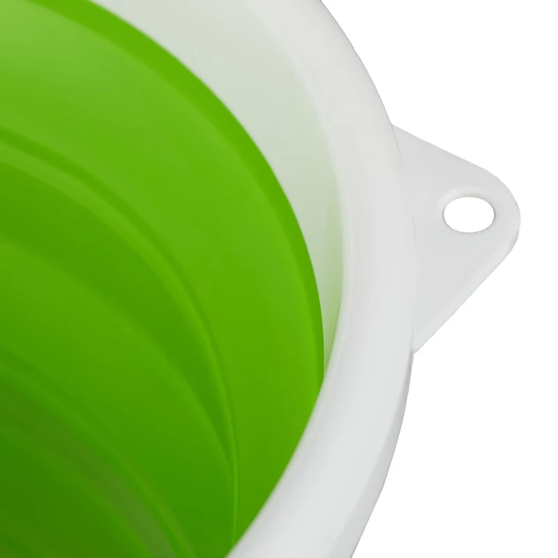 Seau pliable 10 l pratique camping festival rangement facile en silicone vert 13_0008632