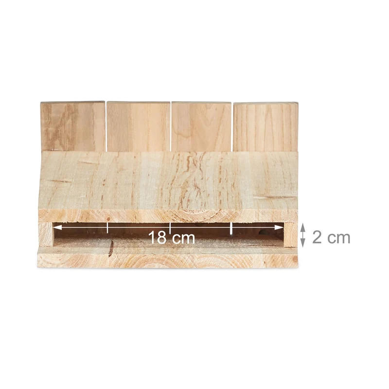 Abri à chauves-souris en bois non traité 30 x 20 x 15 cm avec planche d'atterrissage style naturel en bois brun 13_0007565