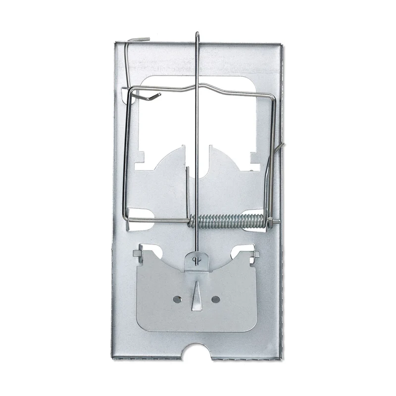 Lot de 4 tapettes à souris réutilisables piège efficace pour intérieur extérieur 16 x 8,5 x 5 cm en fer galvanisé argenté 13_0007903