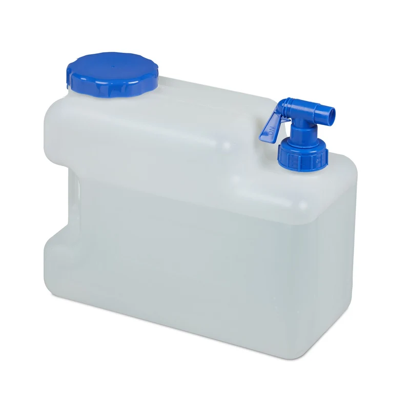 Bidon à eau transportable 12 L 35,5 x 17 x 32 cm pratique hermétique festival en HDPE blanc 13_0008810