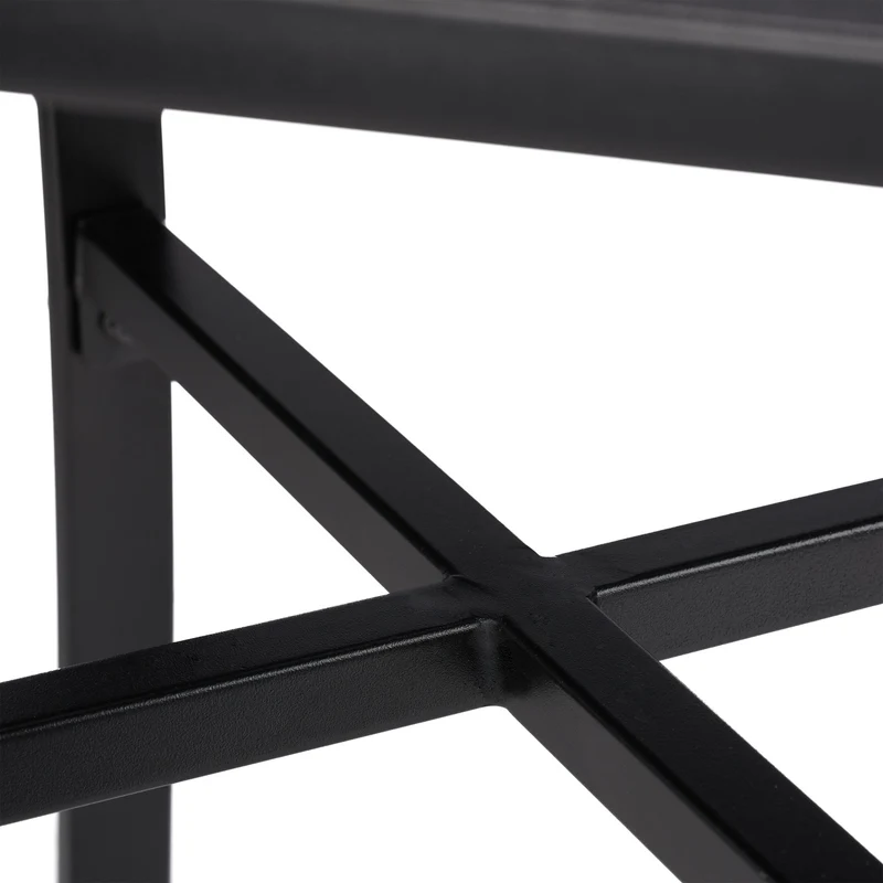 Table de jardin carrée robuste 80 x 80 x 75 cm idéale 4 personnes design simple en acier noir 13_0008374