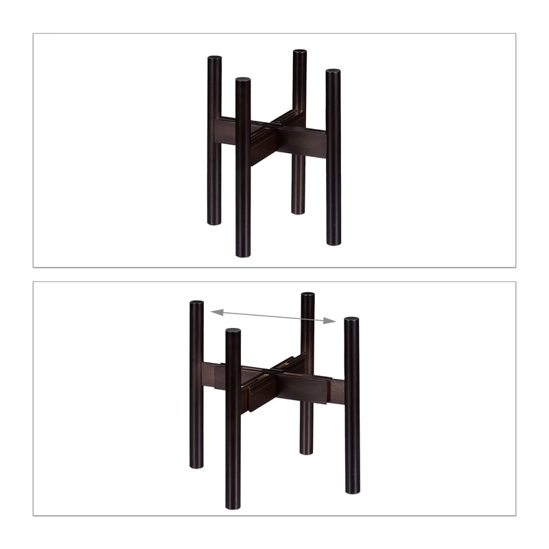 Support à plantes réglable adaptatif 40 x 30 cm pour décoration intérieure en bambou marron 13_0007661