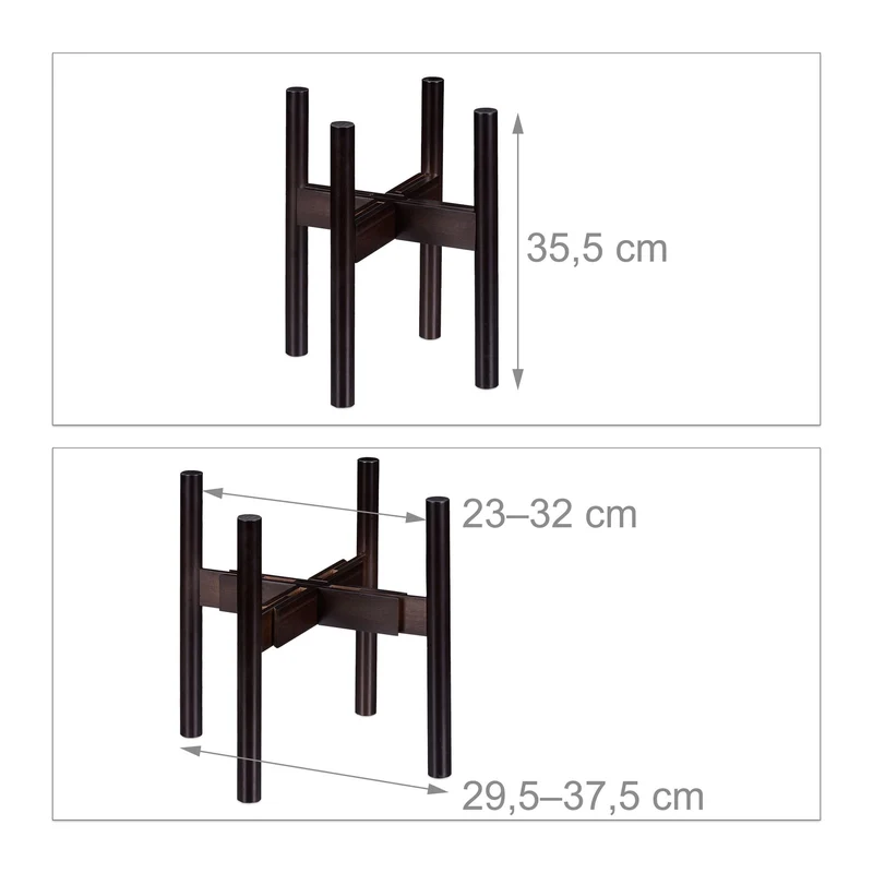 Support à plantes réglable adaptatif 40 x 30 cm pour décoration intérieure en bambou marron 13_0007661