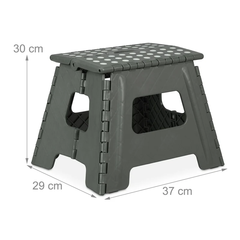 Tabouret pliable pratique pour la maison 32 x 40 x 30 cm en plastique beige 13_0008620