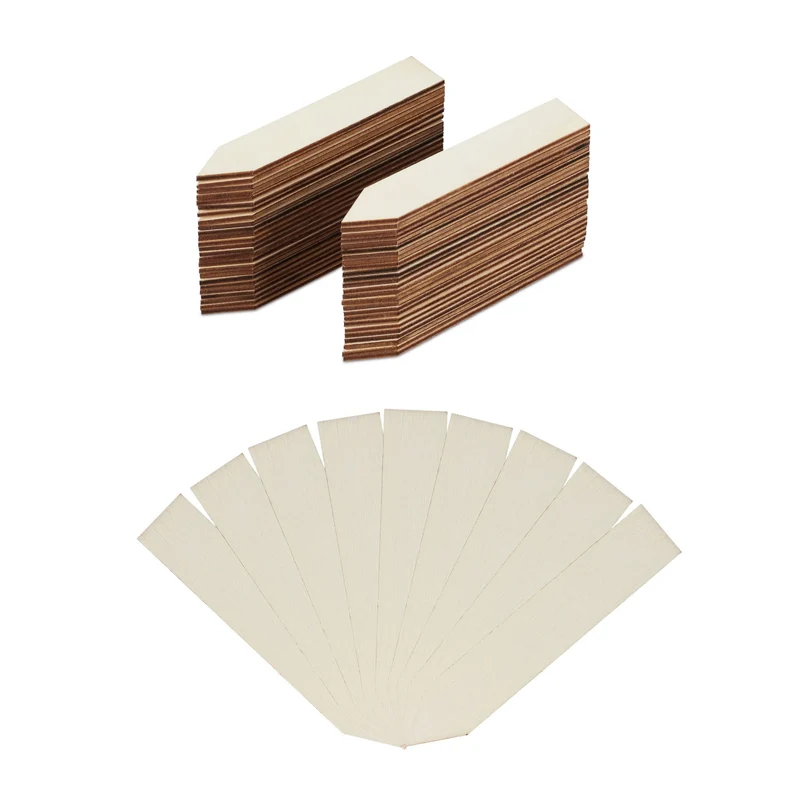 Lot de 60 étiquettes à plantes décoratives jardin 10,5 x 2 x 0,2 cm en bois naturel 13_0008075
