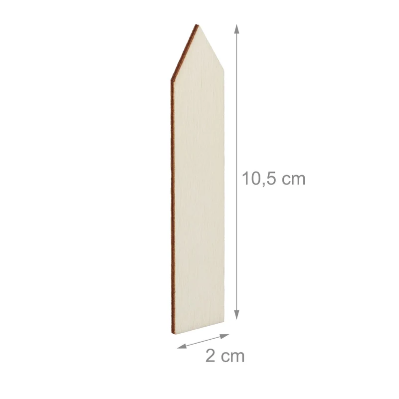 Lot de 60 étiquettes à plantes décoratives jardin 10,5 x 2 x 0,2 cm en bois naturel 13_0008075
