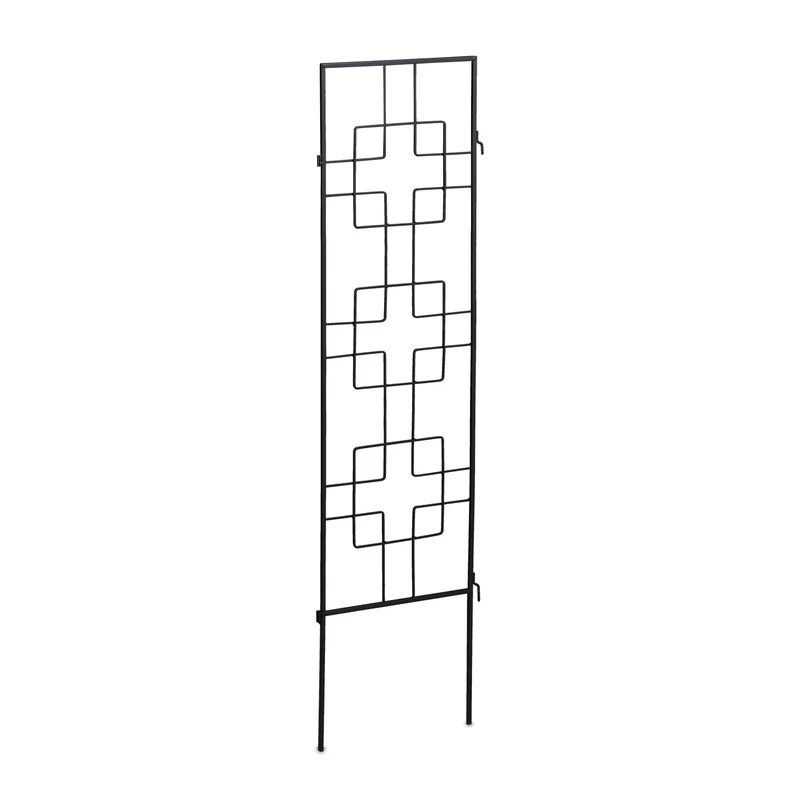 Lot de 3 treillis de jardin décoratifs noir 122 x 30,5 x 0,8 cm en acier galvanisé noir 13_0008365