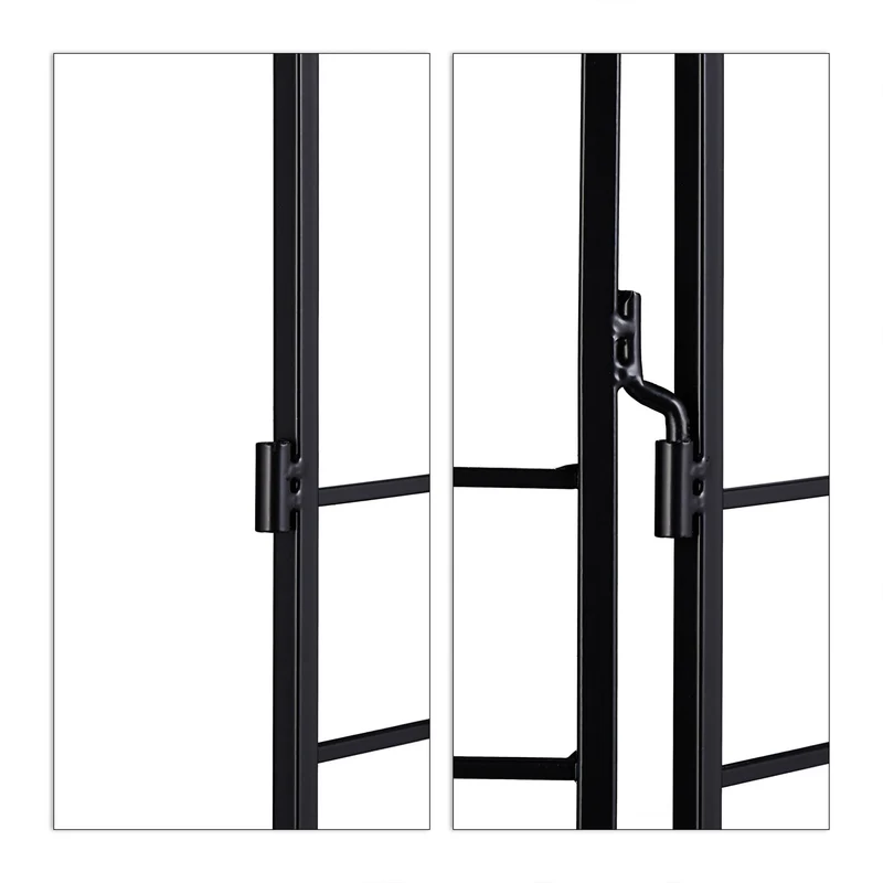 Lot de 3 treillis de jardin décoratifs noir 122 x 30,5 x 0,8 cm en acier galvanisé noir 13_0008365