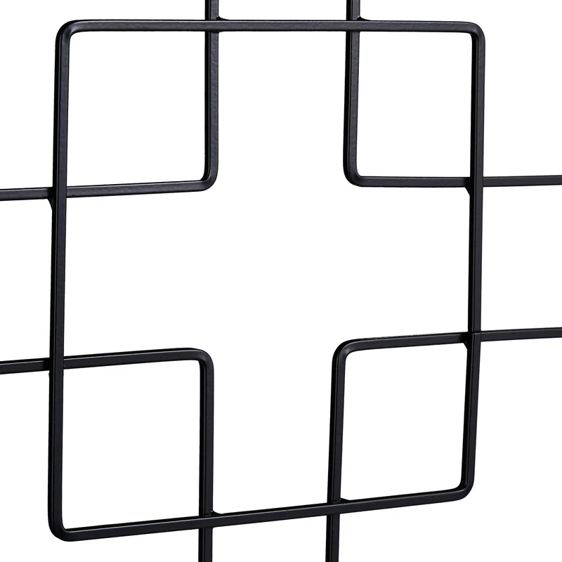 Lot de 3 treillis de jardin décoratifs noir 122 x 30,5 x 0,8 cm en acier galvanisé noir 13_0008365