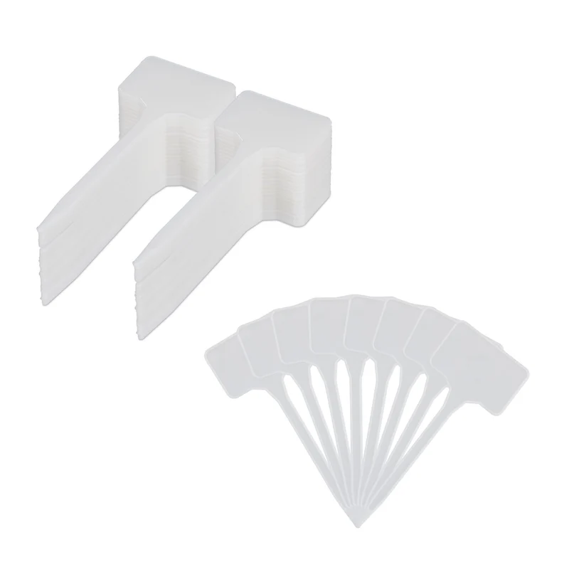 Lot de 100 étiquettes à planter réutilisables jardin légumes et fleurs en plastique blanc 13_0008066