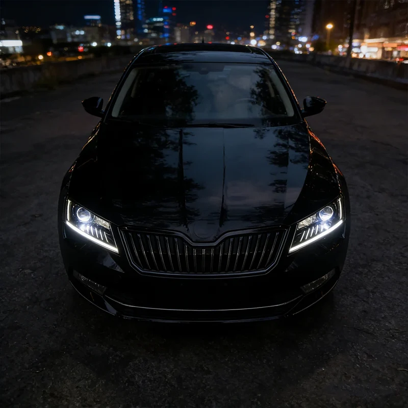 Phares LED Skoda Superb Animation Démarrage