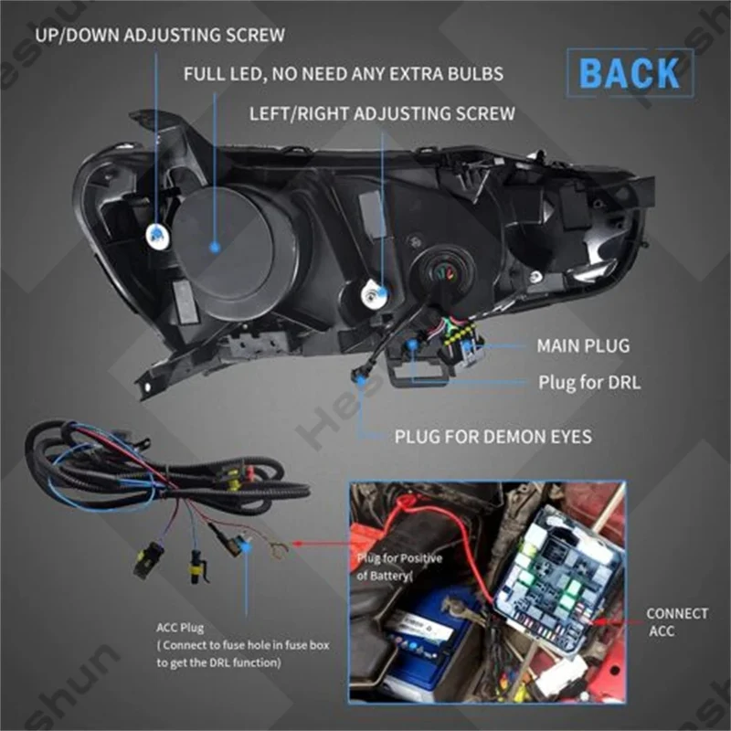 Phares LED Projecteur Mitsubishi Lancer EVO X