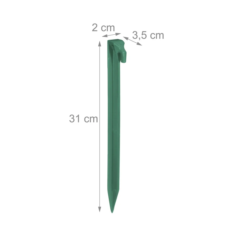 Lot de 32 piquets de fixation pour bâches et tentes 31 x 3,5 x 2 cm en plastique noir 13_0008771