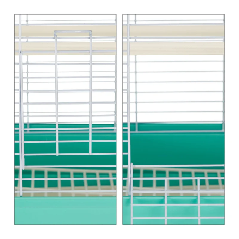 Cage à oiseaux pour canaris et pinsons 50 x 42,5 x 33,5 cm avec nettoyage facile design décoratif en acier noir 13_0009841