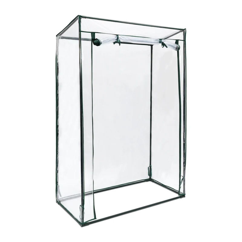 Serre de jardin pour tomates avec porte inclinée 150 x 100 x 50 cm protection intempéries en PVC transparent 13_0009123