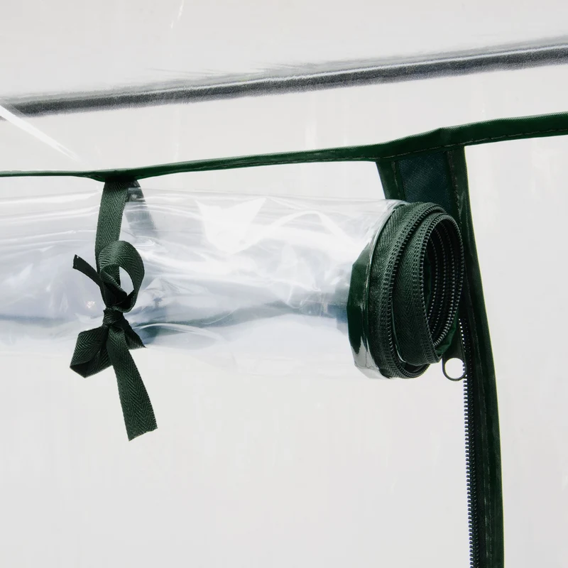 Serre de jardin pour tomates avec porte inclinée 150 x 100 x 50 cm protection intempéries en PVC transparent 13_0009123