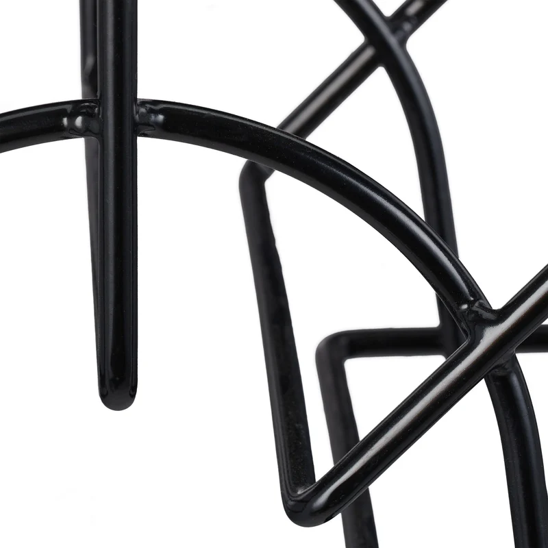 Support tuyau d'arrosage mural rond gain de place 30 x 30 x 10 cm en acier noir 13_0009353