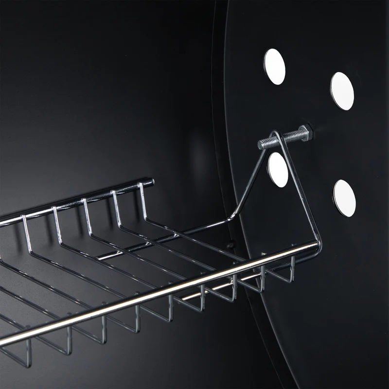 Grill à charbon de bois de jardin mobile avec couvercle 120 x 60 x 90 cm en acier noir 13_0008316