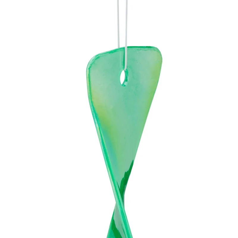 Lot de 12 répulsifs d'oiseaux spirales décoratives jardin 40 x 3,5 x 1,4 cm en plastique vert 13_0008711