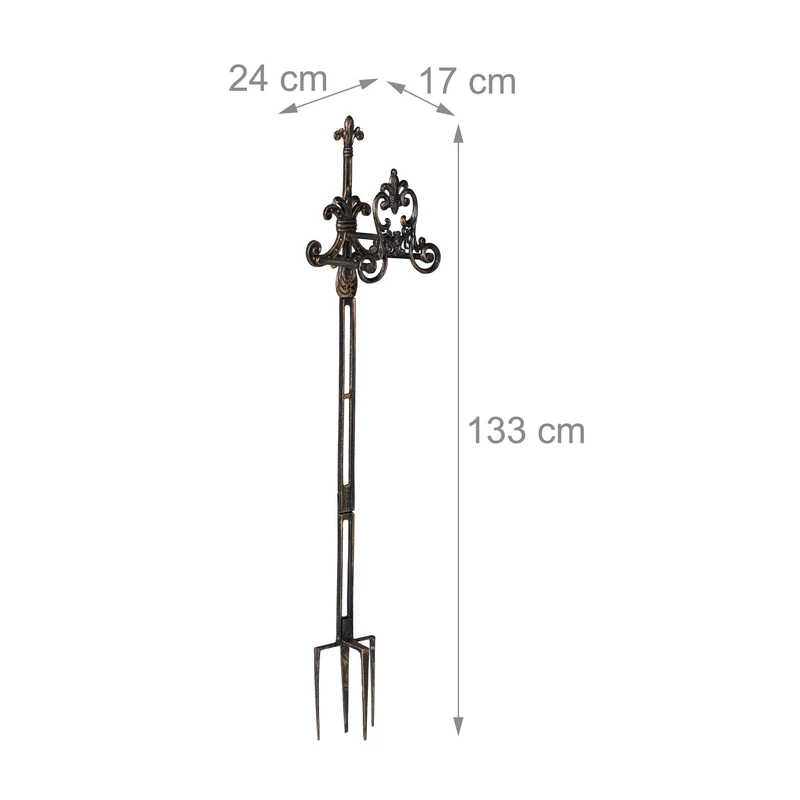 Support pour tuyau droit jardin 133 x 24 x 17 cm en fonte noire design nostalgique décoratif 13_0009136