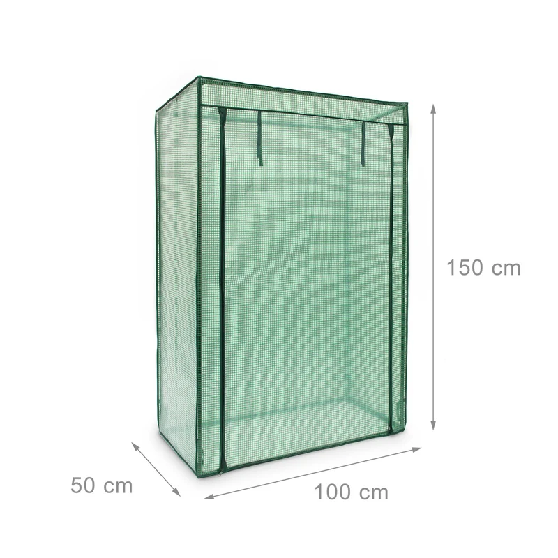 Serre de jardin pour tomates avec porte inclinée 150 x 100 x 50 cm protection intempéries en PVC transparent 13_0009124