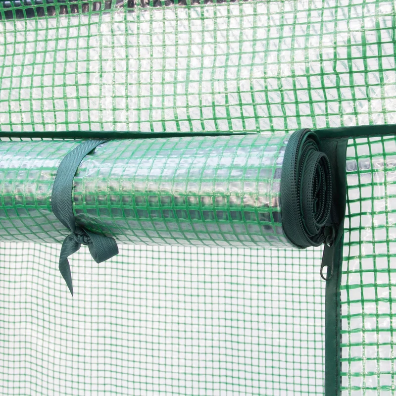 Serre de jardin pour tomates avec porte inclinée 150 x 100 x 50 cm protection intempéries en PVC transparent 13_0009124