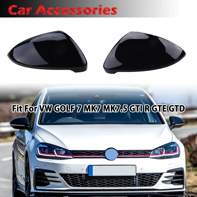 Coques Rétroviseur VW Golf 7 MK7 MK7.5 GTI R Noir Brillant