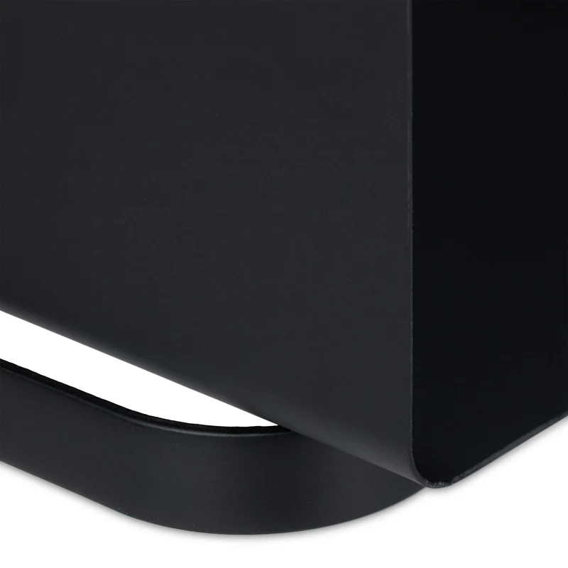Panier porte-bûches carré élégant rangement cheminée 40 x 40 x 40 cm en acier noir 13_0009263