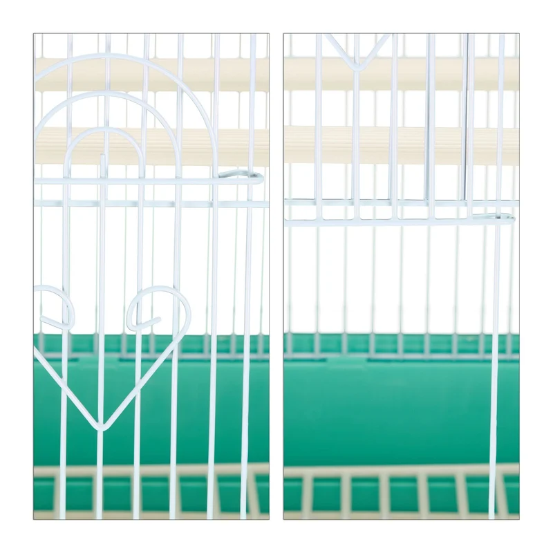 Cage à oiseaux confortable avec perchoirs et balançoire 49,5 x 35 x 32 cm en acier gris 13_0009840