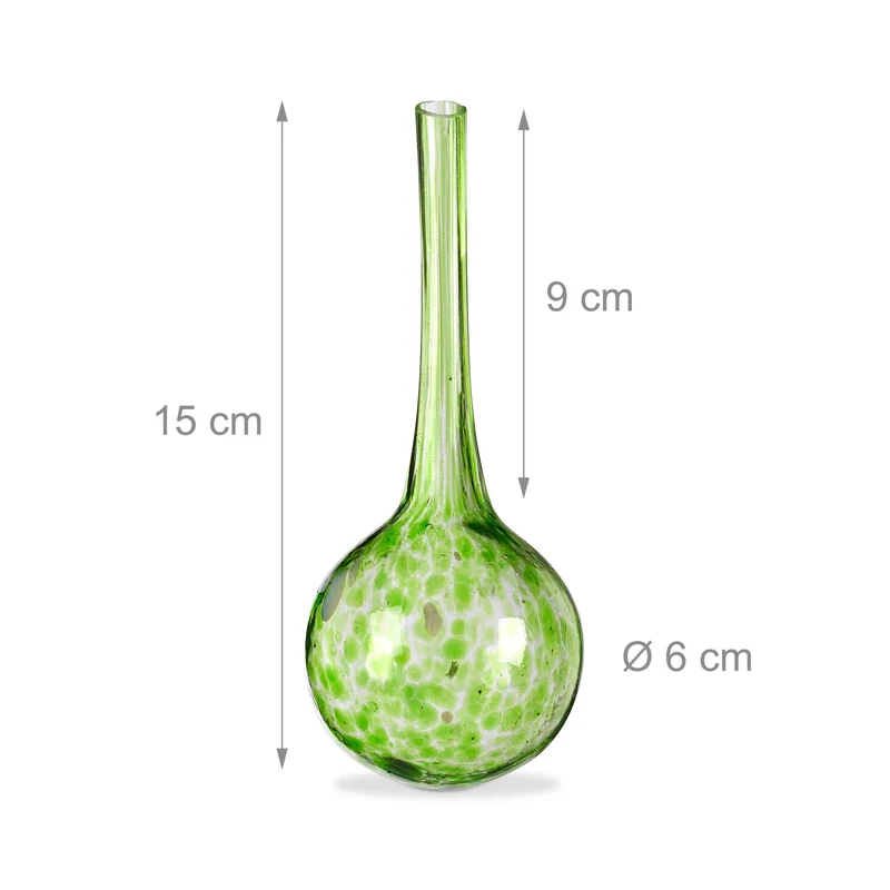 Lot de 2 globes d'arrosage en verre décoratifs pour plantes 15 x 6 cm idéal vacances en verre transparent 13_0007248