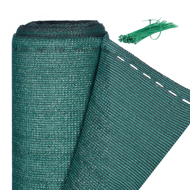 Brise-vue en tissu HDPE jardin 180 x 600 cm protection optimale vent ombre design moderne en tissu vert 13_0007162