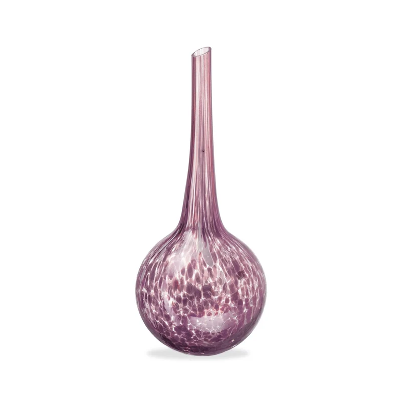 Lot de 2 globes d'arrosage décoratifs pour plantes intérieur 15 x 6 cm arrosage prolongé en verre rose 13_0007245