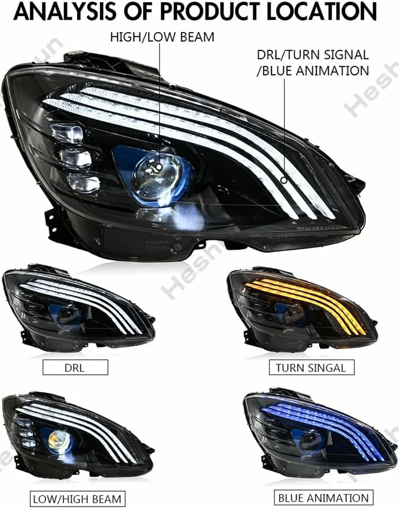 Phares LED Mercedes Classe C W204 AMG 2007-2010