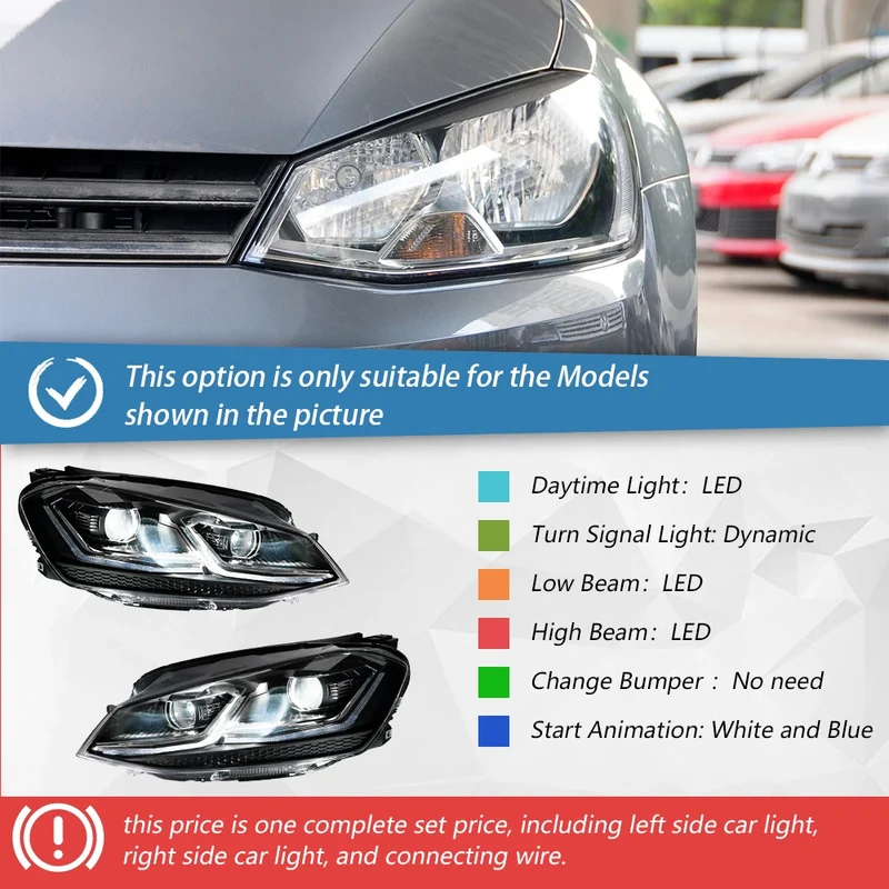 Phares LED Volkswagen Golf 7 MK7 2013-2017 Golf 7.5 Style