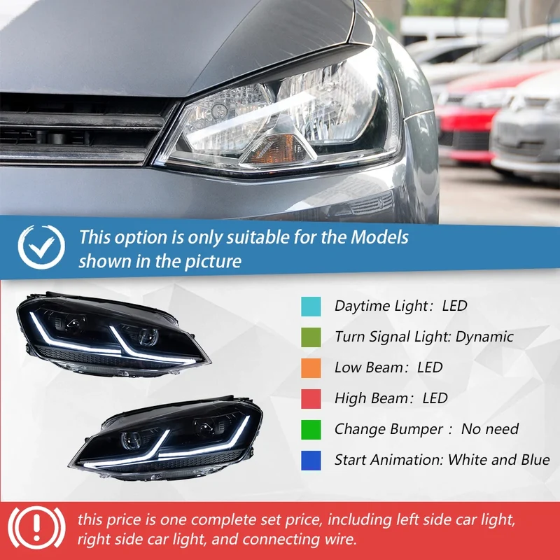 Phares LED Volkswagen Golf 7 MK7 2013-2017 Golf 7.5 Style