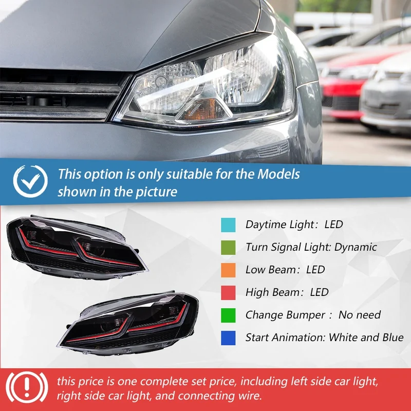 Phares LED Volkswagen Golf 7 MK7 2013-2017 Golf 7.5 Style
