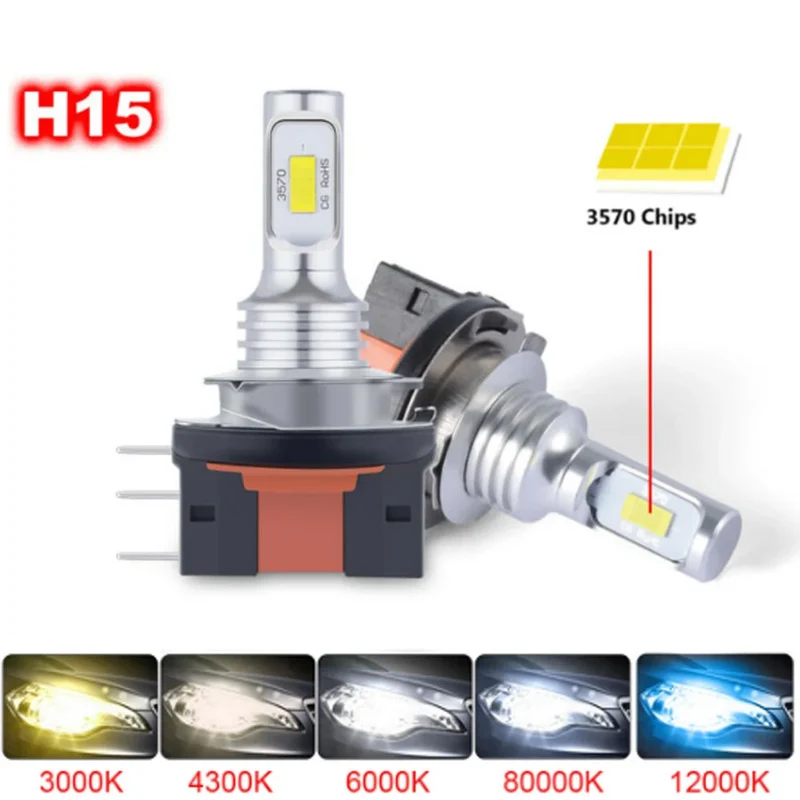 Ampoule LED H4 H7 H15 Universelle 30000LM Phare Auto