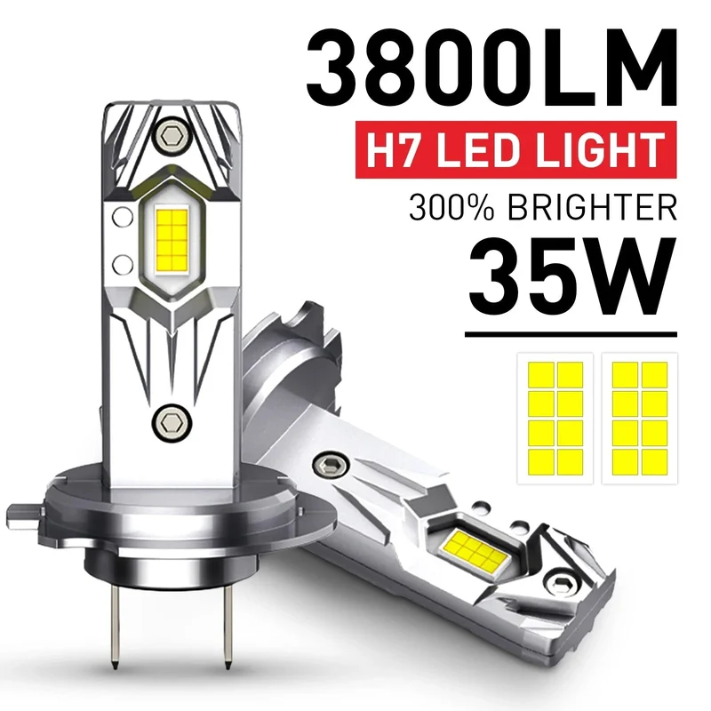 Ampoule LED Phare Mini Sans Fil H7 H4 6500K Universelle