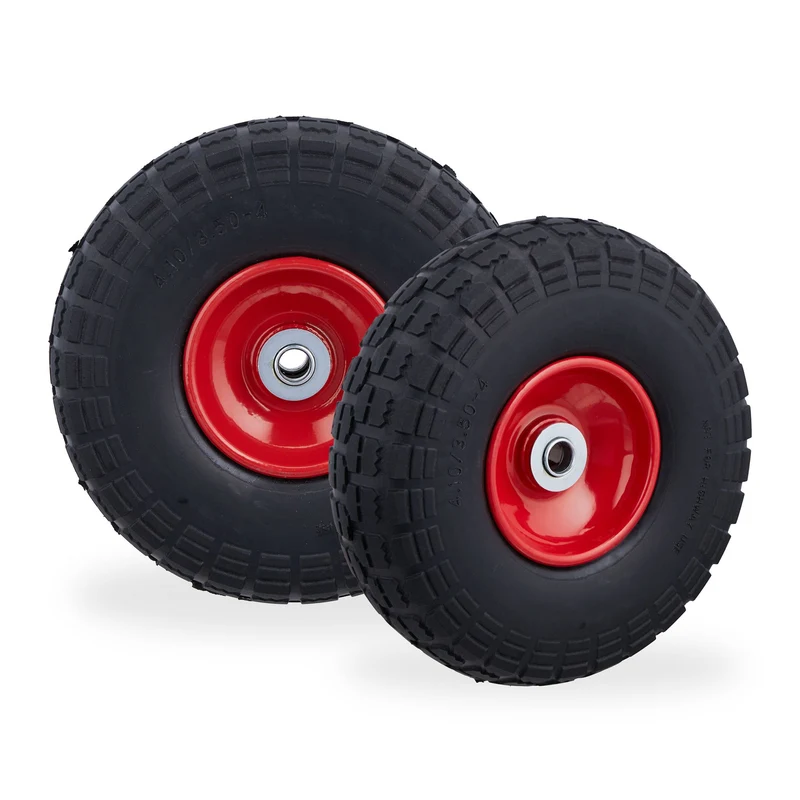 Lot de 2 roues de diable increvables 26 x 8,5 cm confort de mobilité acier noir 13_0009510