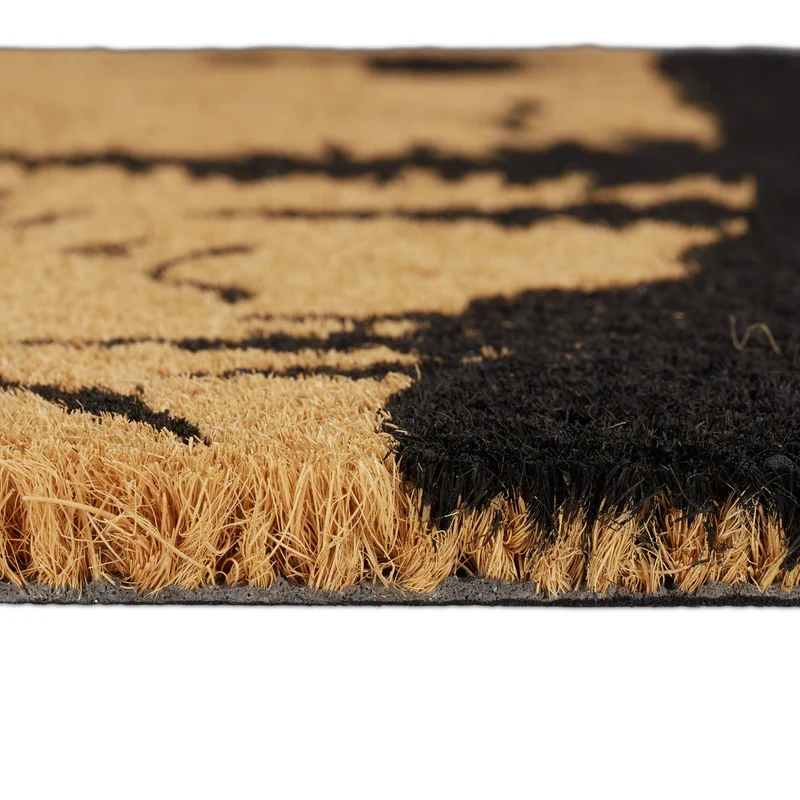 Paillasson de porte en fibres de coco 75 x 45 cm antidérapant décoratif nature en coco marron 13_0009116