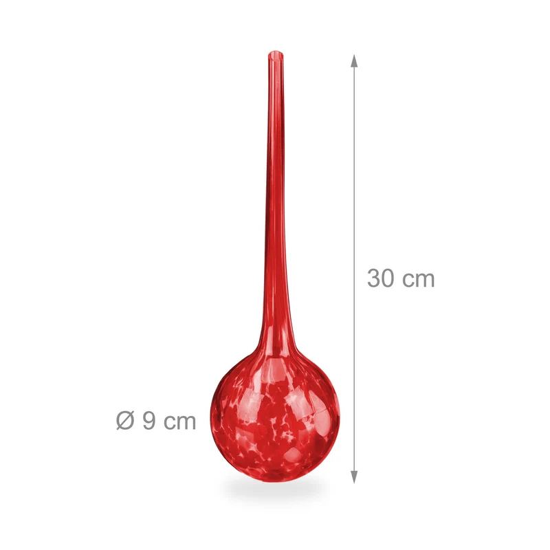 Lot de 2 globes d'arrosage en verre décoration plantes jardin 30 x 9 cm irrigation dosée en verre transparent 13_0009478