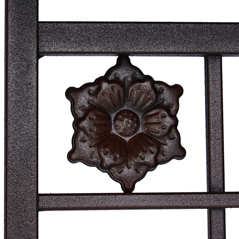 Lot de 2 treillis de jardin design vintage rectiligne brise-vue 100 x 50 cm en métal marron 13_0010573