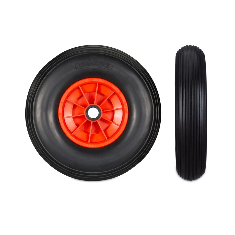 Roue de brouette increvable 33 x 9 cm transport confortable jardin en caoutchouc noir 13_0007846
