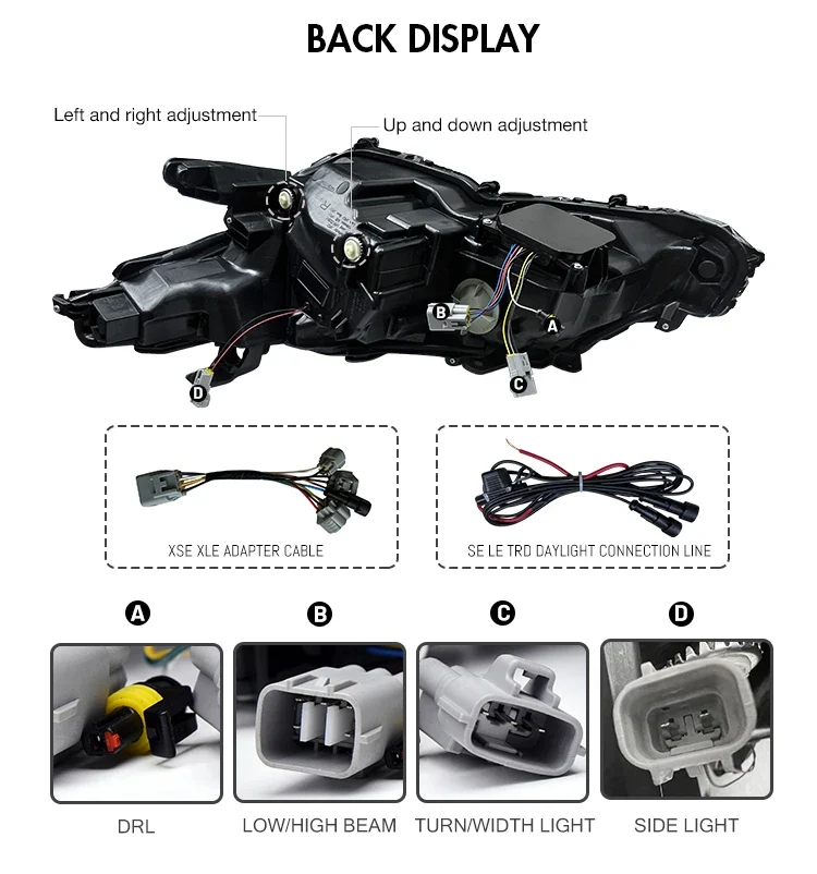 Phares LED Toyota Camry 8e Génération 2018-2024 Triple
