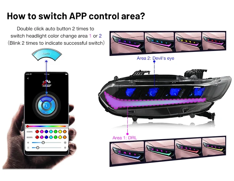 Phares LED Honda Accord 10e Génération 2018-2022 Quad Beam