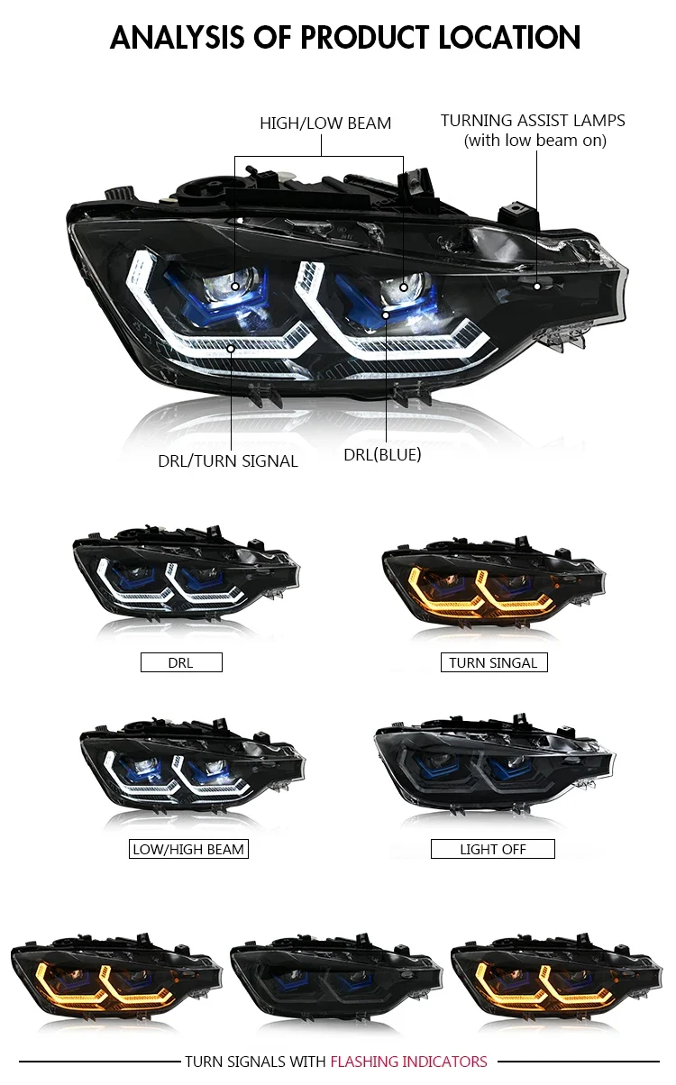 Phares LED BMW Série 3 F30 2013-2018 M Performance