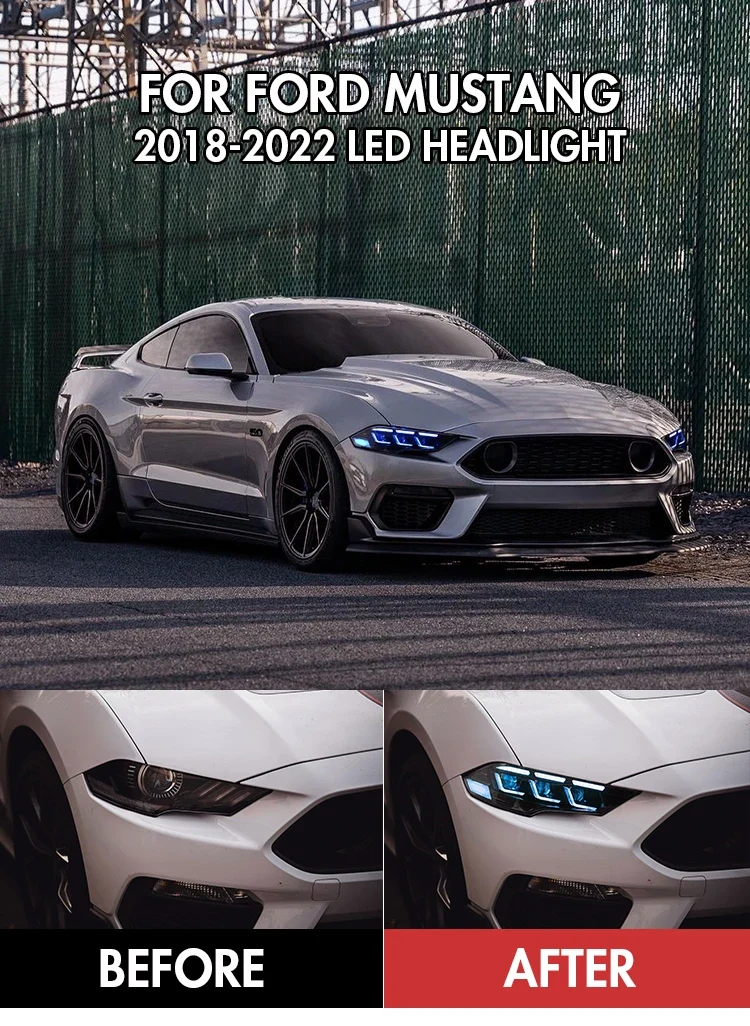 Phares LED Ford Mustang 2018-2022 RGB Contrôle