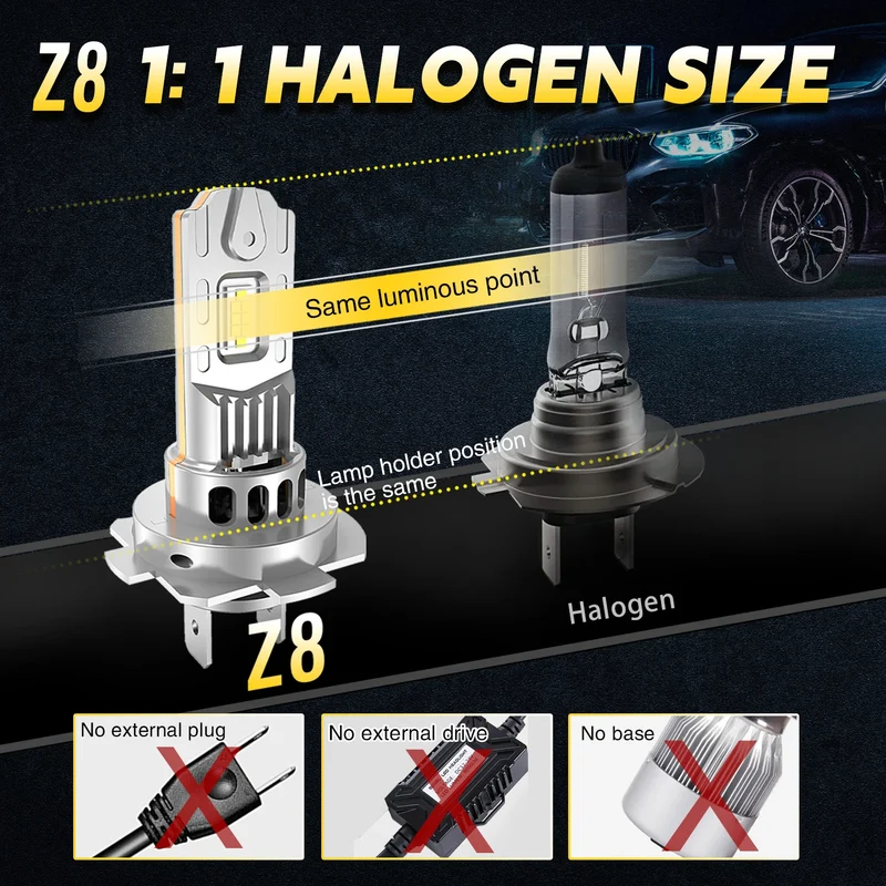 Ampoule LED H4 H7 Universelle Phare Voiture CANBUS